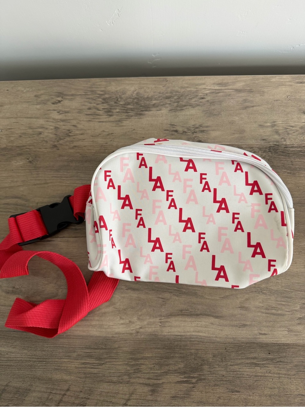 Fa La La Christmas Red Pink Holiday Fanny Pack Belt Bag